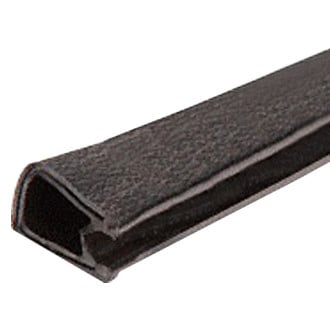 Fairchild® 0343-50 - 50' L Black Double Lip Edge Trim with Segmented Steel Core for 0.135"-0.25" Edge