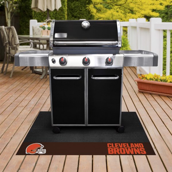 FanMats® - Grill Mat with "Browns Helmet" Logo & "Clevel& Browns" Wordmark