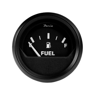 Faria Beede Instruments® - Euro Series 2.06" Black Dial/Black Aluminum Bezel In-Dash Mount Fuel Level Gauge