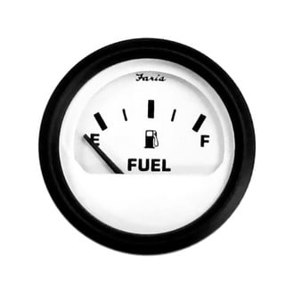 Faria Beede Instruments® - Euro Series White Dial/Black Aluminum Bezel 2.06" In-Dash Mount Fuel Level Gauge