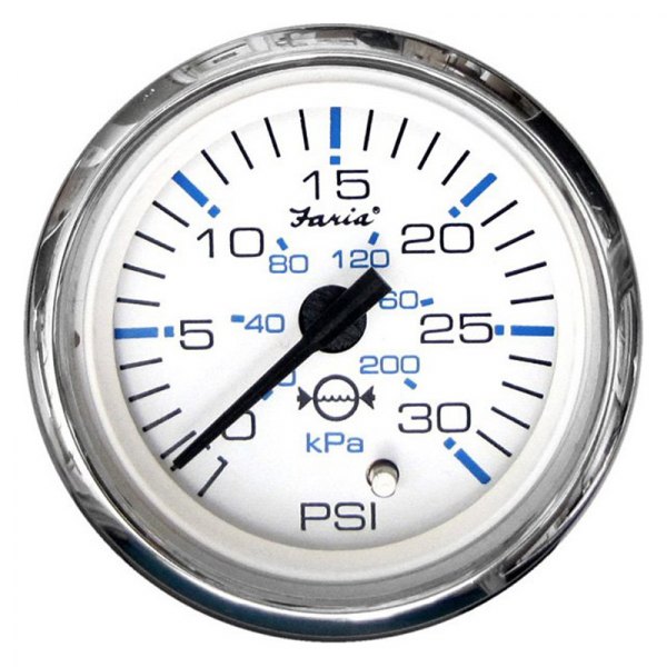 Faria Beede Instruments® - Chesapeake Series 2.06" White Dial/Polished Stainless Steel Bezel In-Dash Mount Water Pressure Gauge