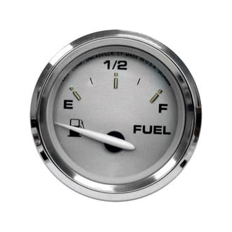 Faria Beede Instruments® - Kronos Series Spun Aluminum Dial/Polished Stainless Steel Bezel 2.06" In-Dash Mount Fuel Level Gauge