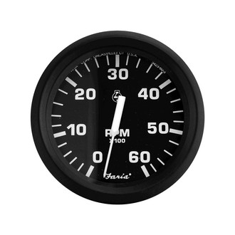 Faria Beede Instruments® - Euro Series 3.37" Black Dial/Black Aluminum Bezel In-Dash Mount Tachometer Gauge