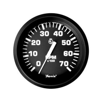 Faria Beede Instruments® - Euro Series 3.37" Black Dial/Black Aluminum Bezel In-Dash Mount Tachometer Gauge