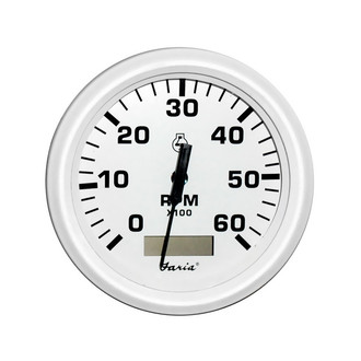 Faria Beede Instruments® - Dress Series White Dial/White Aluminum Bezel 3.37" In-Dash Mount Gauge Set