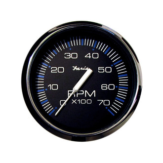 Faria Beede Instruments® - Chesapeake Series 3.37" Black Dial/Polished Stainless Steel Bezel In-Dash Mount Tachometer Gauge