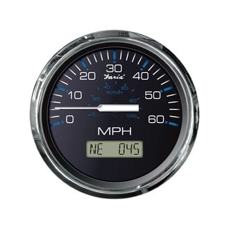 thumbnail image 2 of Faria Euro Speedometer Gauge 4" - 55 MPH White Face Boat Speedometer With Pitot Tube 2 of 10