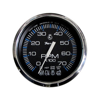 Faria Beede Instruments® - Chesapeake Series 3.37" Black Dial/Polished Stainless Steel Bezel In-Dash Mount Tachometer Gauge