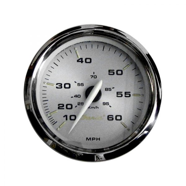 Faria Beede Instruments® - Kronos Series 3.37" Spun Aluminum Dial/Polished Stainless Steel Bezel In-Dash Mount Mechanical Speedometer Gauge