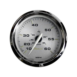 Faria Beede Instruments® - Kronos Series Spun Aluminum Dial/Polished Stainless Steel Bezel 3.37" In-Dash Mount Mechanical Speedometer Gauge