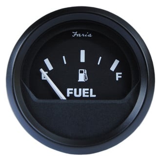 Faria Beede Instruments® - Euro Series Black Dial/Black Aluminum Bezel 2.06" In-Dash Mount Fuel Level Gauge