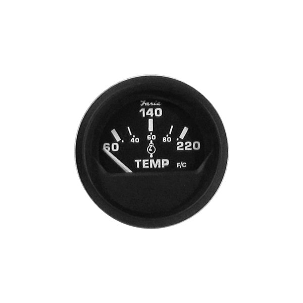 Faria Beede Instruments® - Euro Series 2.06" Black Dial/Black Aluminum Bezel In-Dash Mount Cylinder Head Temperature Gauge