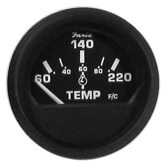 Faria Beede Instruments® - Euro Series Black Dial/Black Aluminum Bezel 2.06" In-Dash Mount Cylinder Head Temperature Gauge