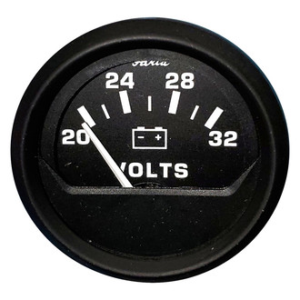 Faria Beede Instruments® - Euro Series 2.06" Black Dial/Black Aluminum Bezel In-Dash Mount Voltmeter Gauge