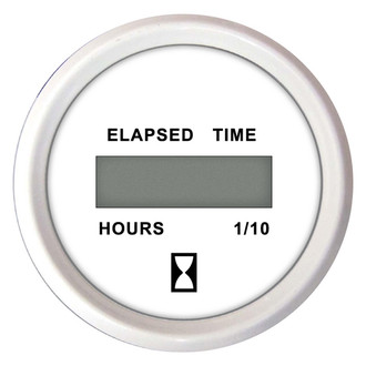 Faria Beede Instruments® - Dress Series White Dial/White Aluminum Bezel 2.06" In-Dash Mount Hourmeter Gauge