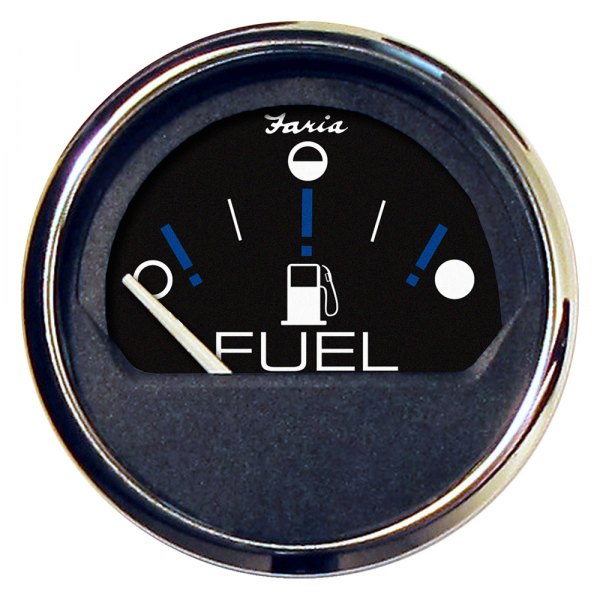 Faria Beede Instruments® - Chesapeake Series 2.06" Black Dial/Polished Stainless Steel Bezel In-Dash Mount Fuel Level Gauge