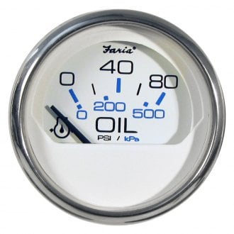 Faria Boat Oil Pressure Gauge GP9015BSilver Beige Black Faria Boat Oil Pressure Gauge GP9015BSilver Beige Black