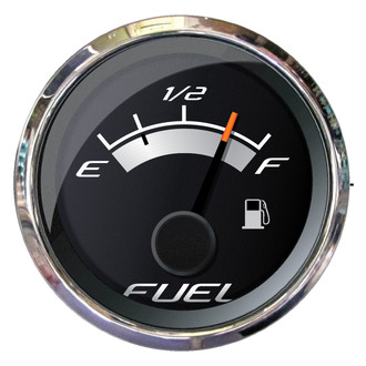 Faria Beede Instruments® - Platinum Series Silver Dial/Polished Stainless Steel Bezel 2.06" In-Dash Mount Fuel Level Gauge
