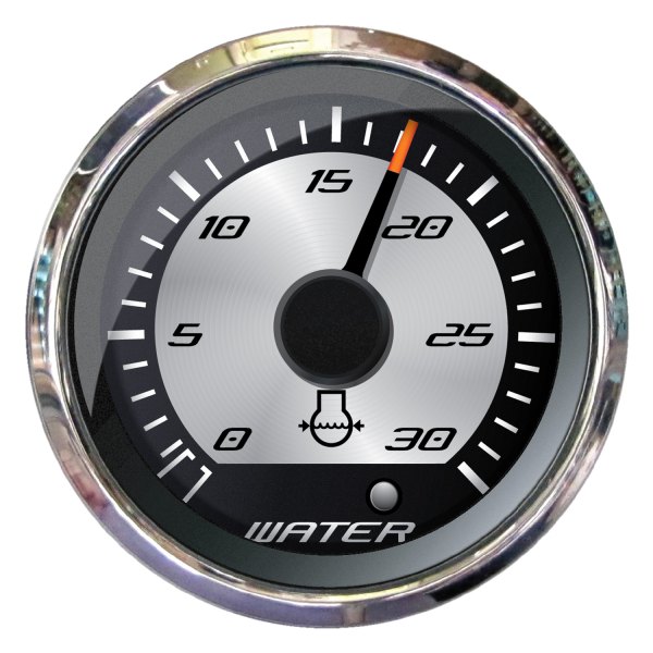Faria Beede Instruments® - Platinum Series 2.06" Silver Dial/Polished Stainless Steel Bezel In-Dash Mount Water Pressure Gauge