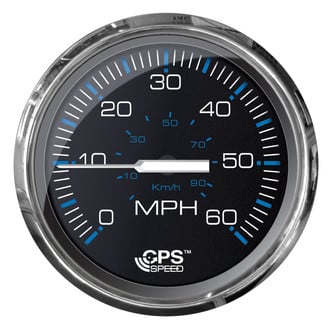 Faria Beede Instruments® - Chesapeake Series 3.37" Black Dial/Polished Stainless Steel Bezel In-Dash Mount GPS Speedometer Gauge