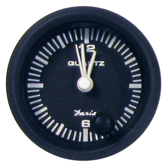 Faria Beede Instruments® - Euro Series Black Dial/Black Aluminum Bezel 2.06" In-Dash Mount Clock Gauge