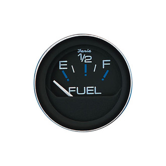 Faria Beede Instruments® - Coral Series 2.06" Black Dial/Black Aluminum Bezel In-Dash Mount Fuel Level Gauge