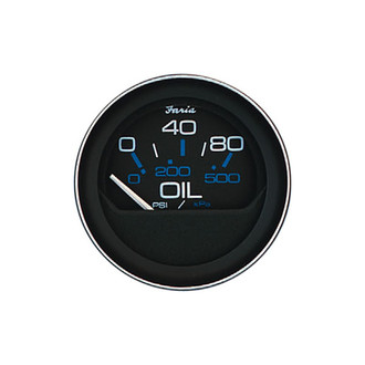 Faria Beede Instruments® - Coral Series Black Dial/Black Aluminum Bezel 2.06" In-Dash Mount Oil Pressure Gauge