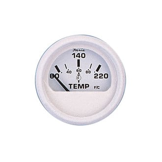 Faria Beede Instruments® - Dress Series White Dial/White Aluminum Bezel 2.06" In-Dash Mount Cylinder Head Temperature Gauge