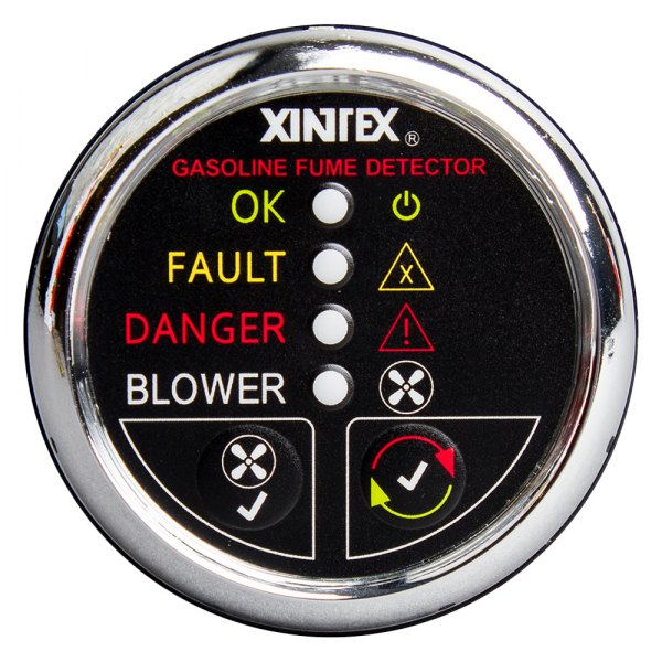 Fireboy-Xintex® - Chrome Round Gasoline Fume Detection System with Blower Control