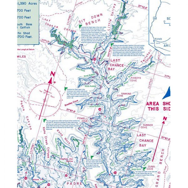 Fish-n-Map® - Lake Powell South Fishing Map