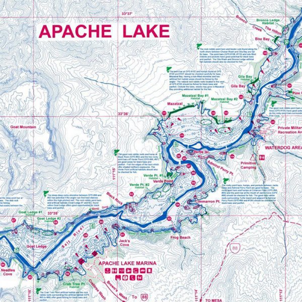 Fish-n-Map® - Apache/Canyon/Saguaro Fishing Map