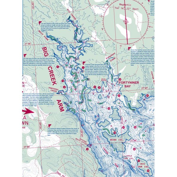 Fish-n-Map® - Don Pedro/Pardee/New Hogan Fishing Map