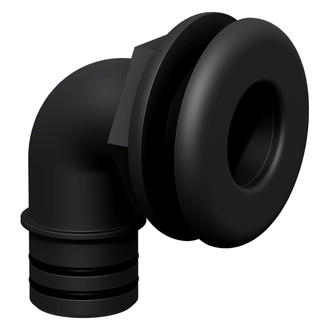 Flow-Rite® - 1-1/8" Black Qwik-Lok Elbow Thru-Hull Spray Head