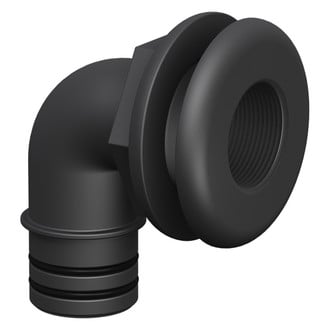 Flow-Rite® - 1-1/8" Black Elbow Thru-Hull Spray Head