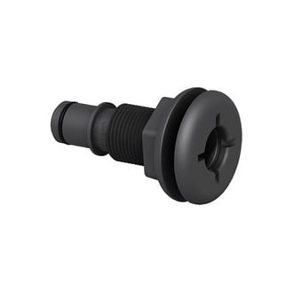 Flow-Rite® - 1-1/16" Hole Plastic Black Qwik-Lok Thru-Hull Fitting for 3/4" D Hose