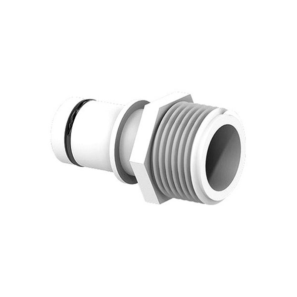 Flow-Rite® - 3/4" Hose I.D. to 3/4" NPT(M) Plastic White Hose/Pipe Adapter