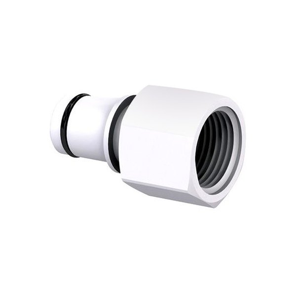 Flow-Rite® - 3/4" Hose I.D. to 3/4" NPT(F) Plastic White Hose/Pipe Adapter
