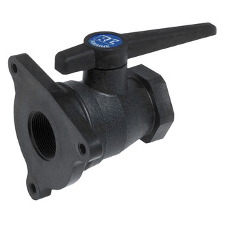 Forespar® - 1-1/2" Flange to 1-1/2" Female Plastic Black Seacock