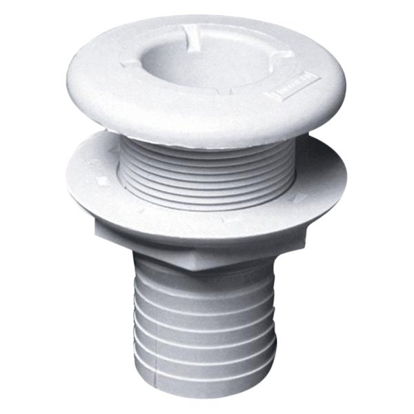 forespar® - 253 Series 1.85" Hole Plastic White Mushroom Head Thru-Hull Fitting for 1-1/2" D Hose with Screen