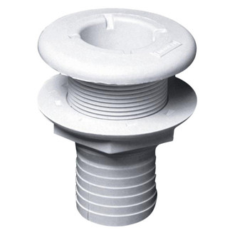 Forespar® - 253 Series 1.125" Hole Plastic White Mushroom Head Thru-Hull Fitting for 1-1/8" D Hose