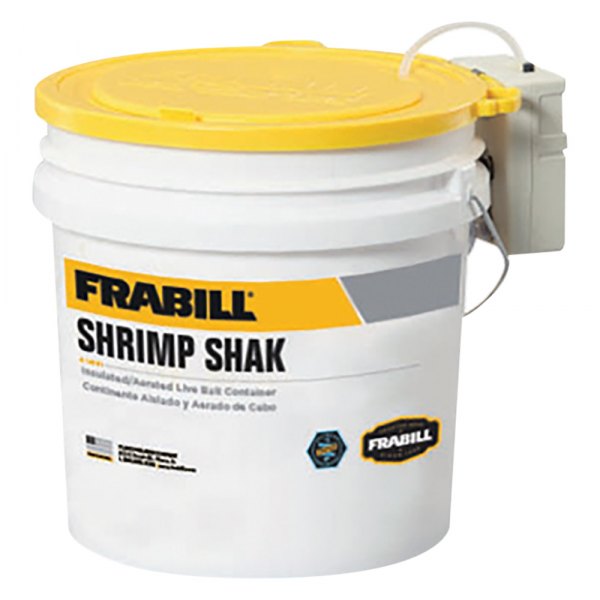 Frabill® - Shrimp Shak™ 12.5" x 12.5" x 14.5" 4.25 gal Yellow/White Bait Bucket