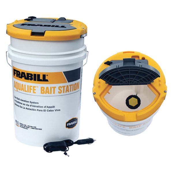 Frabill® - Bait Station™ 13.3" x 13.3" x 19" 6 gal 12 V Bait Bucket