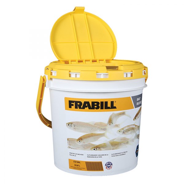 Frabill® - 2.2 gal White/Yellow Standard Bait Bucket