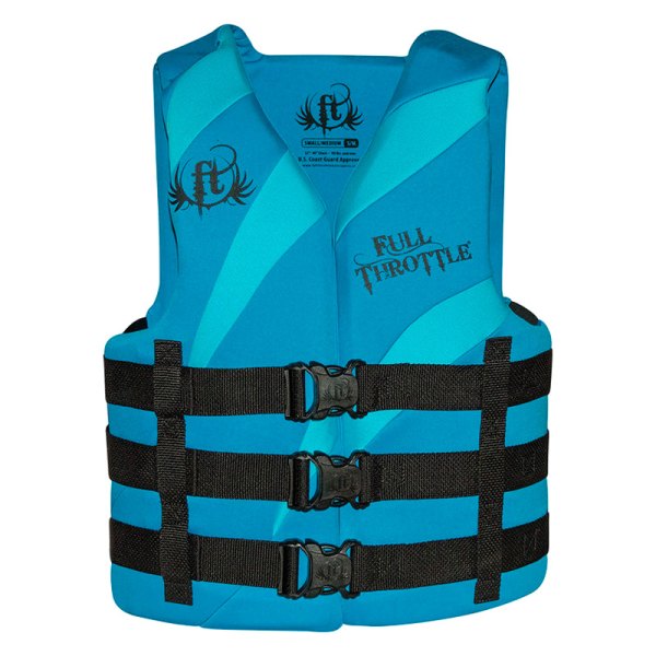 Full Throttle® - Dual-Sized Rapid-Dry Small/Medium Aqua Life Vest