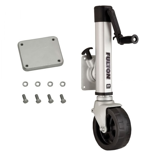 Fulton® - F2 Series 1600 lb Side Mount Wide Track Weld-On Trailer Jack with Wheel & 10" Travel