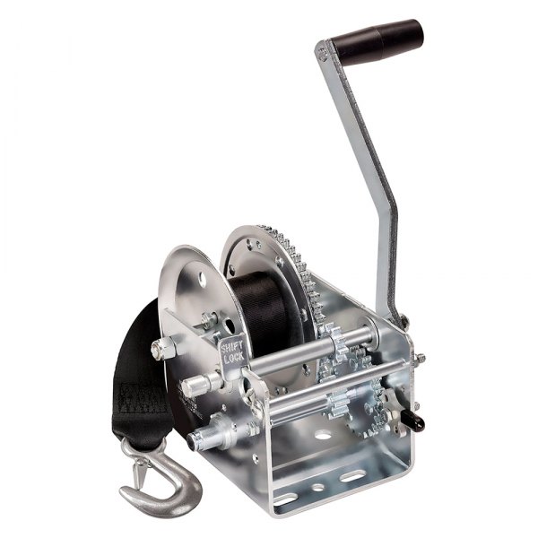Fulton® - 2600 lb Two Speed Hand Winch with 20' L Strap & w/o Handle Cover