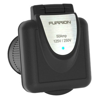 Furrion® - Powersmart™ 50 A 125/250 V 2-Pole 3-Wire Black Square Marine Inlet