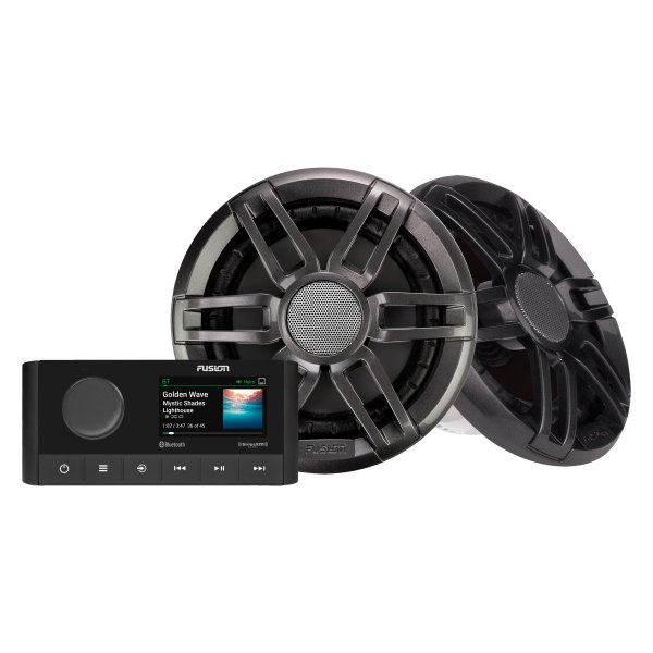Fusion® - RA-210 Black AM/FM/Aux/Bluetooth Stereo Receiver with Two 6.5" Speakers