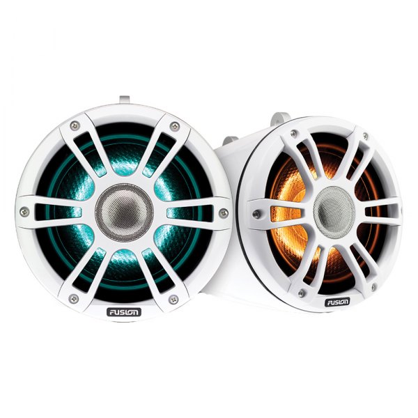 Fusion® - Signature 3 Series 280W 2-Way 4-Ohm 7.7" White Wake Tower Speakers with LED Lights, Pair