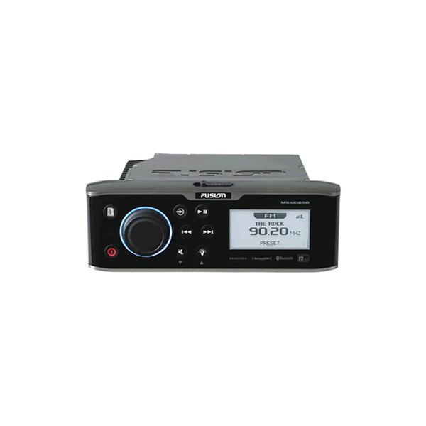 Fusion® - Black AM/FM/CD/USB/SiriusXM/Aux/Bluetooth Stereo Receiver with Docking Station